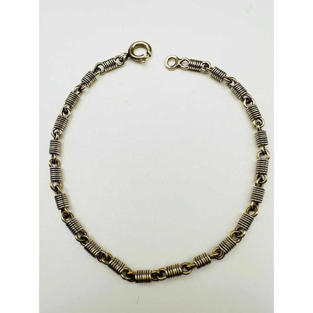 Vintage 12k Gold Filled Chain Bracelet Spring Ring 7”